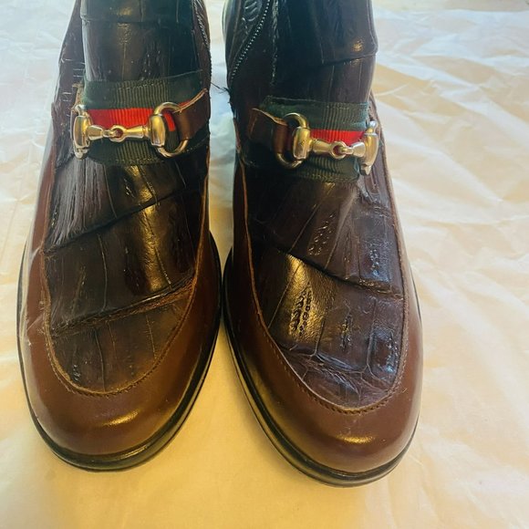 Mauri by City Slicker Women Brown Leather Booties from Italy - Size 7.5 - Picture 1 of 6